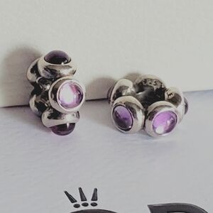 Pandora Amethyst Cabochon Silver Charm. $150 Per Charm
